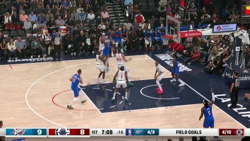 亚历山大罕见29中7 小卡25+10 哈登14中4 雷霆赛季横扫快船！